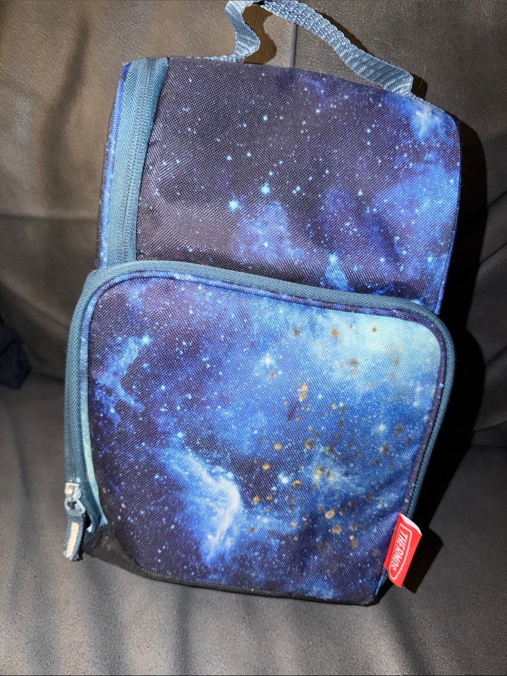 Galaxy Print Men’s Crossbody lunch Bag - Blue